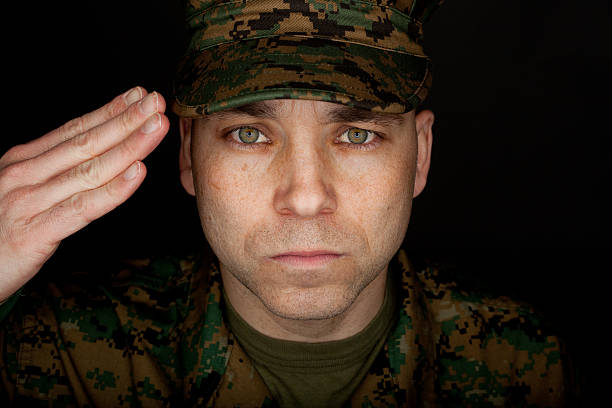 istock Saluting Marine Headshot 172459566