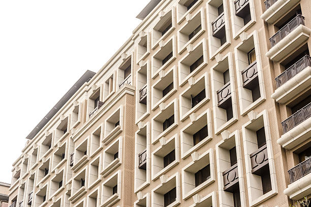 edifícios de apartamentos - window office building taipei built structure - fotografias e filmes do acervo