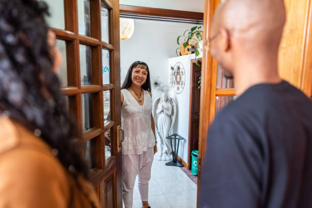 istock Holistic therapist woman receiving guest 1724604440