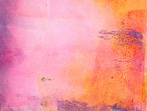 Hand painted pink and orange bright colored abstract background