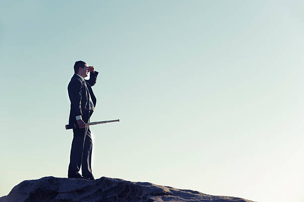 istock Vision concept. Businessman looking to the future. 172461074