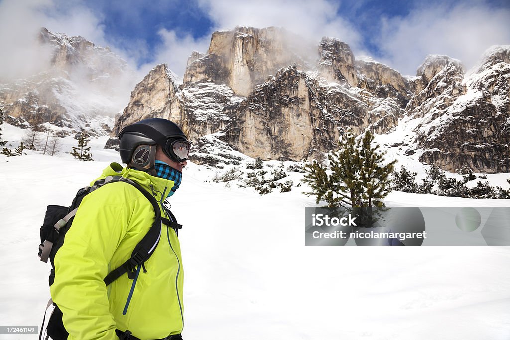 Skifahrer oder snowboarder in Dolomiten - Lizenzfrei Alpen Stock-Foto