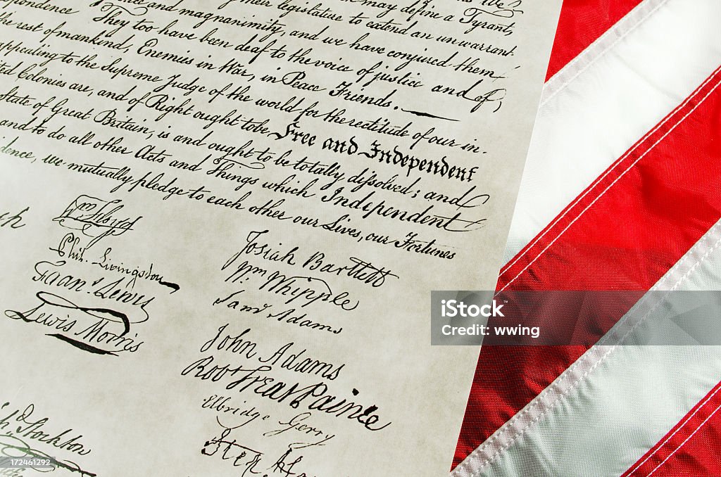 アメリカの旗と独立宣言 - アメリカ国旗のロイヤリティフリーストックフォト