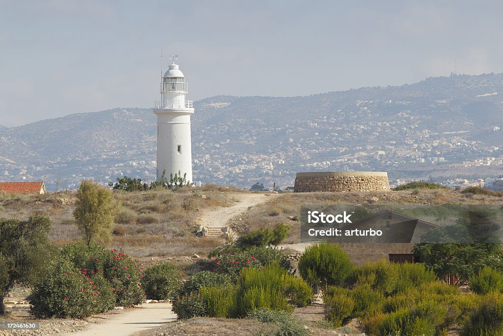 Phare blanc de Paphos site archéologique de Chypre - Photo de Antique libre de droits