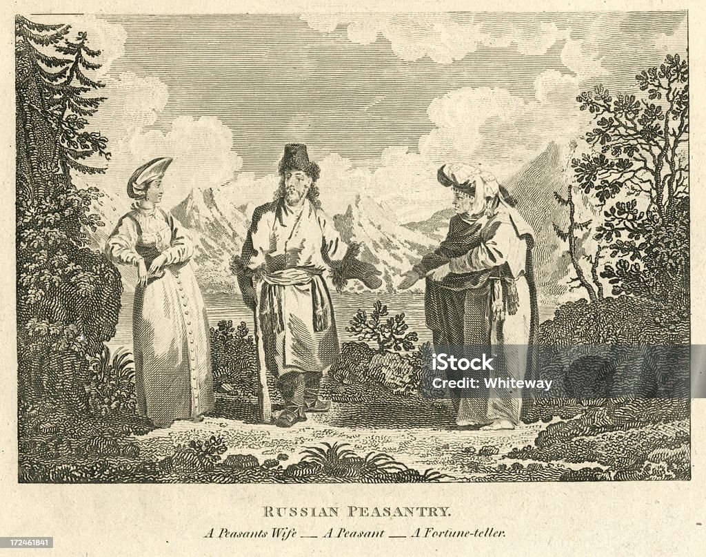 Russian peasantry femme gitane Devin du XVIIIe siècle - Illustration de Adulte libre de droits