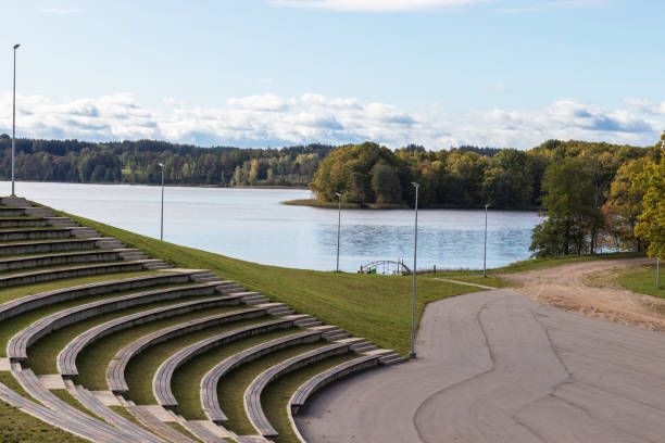 istock Outdoor amphitheatre with view on lake 1724620545