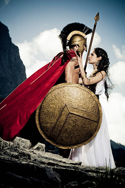 istock farewell between spartan warrior and queen 172462732