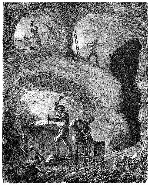 ilustrações, clipart, desenhos animados e ícones de os mineiros - iron mining