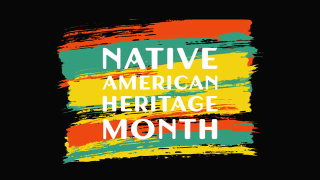 Native American Heritage Month poster, background. 4k