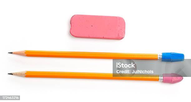 Bleistifte Mit Radiergummi Isoliert Stockfoto und mehr Bilder von Ausrüstung und Geräte - Ausrüstung und Geräte, Beginn des Schuljahres, Bildung