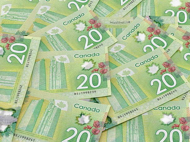 New Canadian currency stock photo