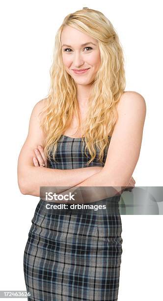Smiling Young Woman Arms Crossed Looking At Camera Stock Photo - Download Image Now