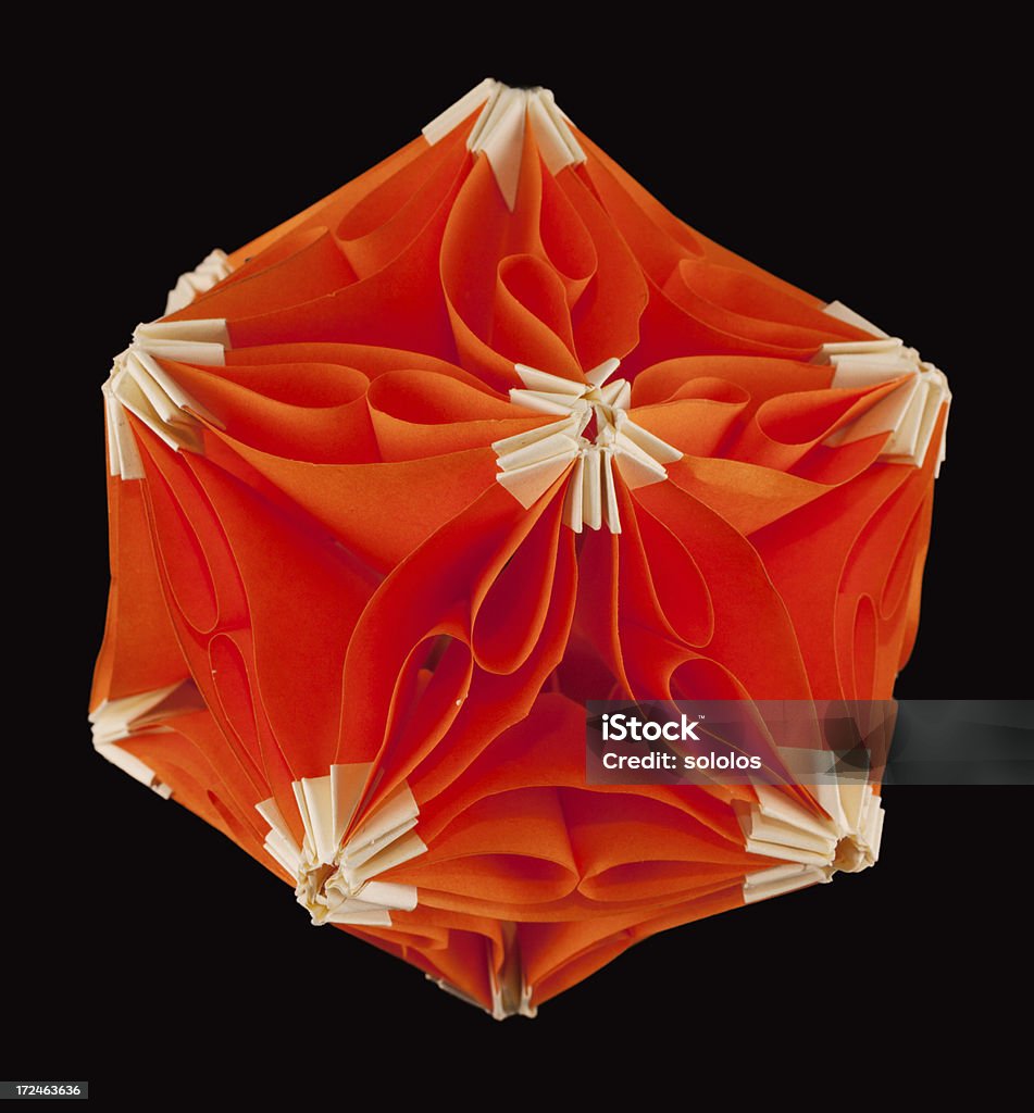 Orange origami kusudama - Photo de Abstrait libre de droits
