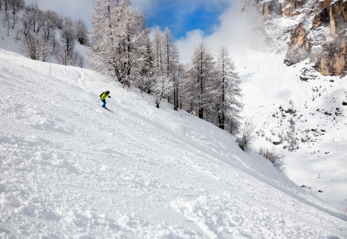Downhill Skier in Dolomites, Italy