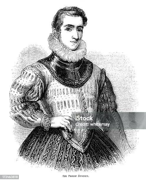 Sir Philip Sidney - Immagini vettoriali stock e altre immagini di Cortigiano - Cortigiano, Elisabettiano, 1860-1869