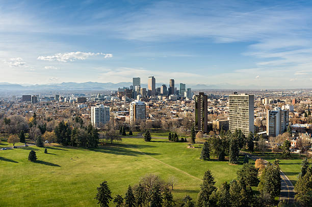 widok panoramę denver, colorado - denver zdjęcia i obrazy z banku zdjęć