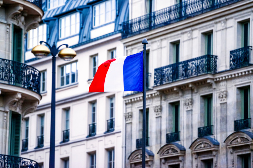 French Flag on a Paris street