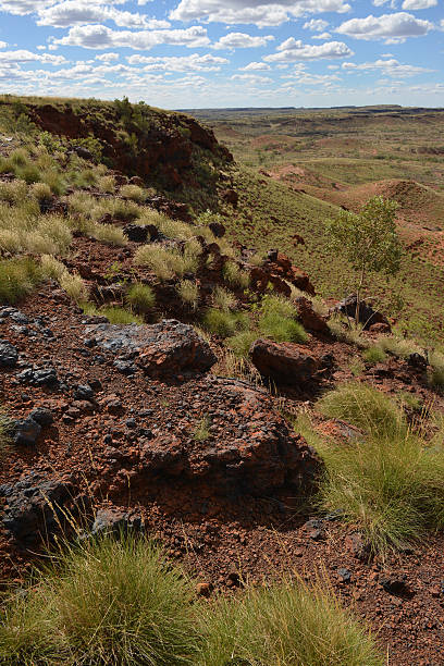 istock Unmined surface iron ore deposits surrounded by spinifex. 172464209