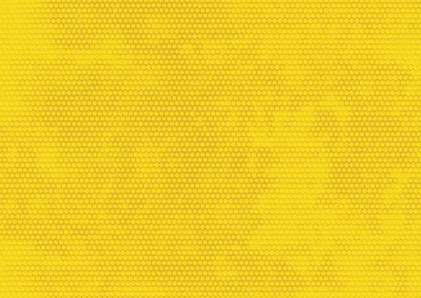 Vector illustration of Yellow honeycomb hexagon textured pattern