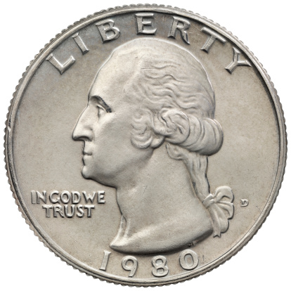 Obverse of the George Washington 1980 Quarter Dollar