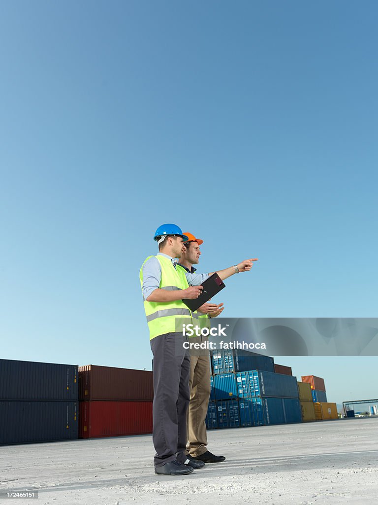 Container Organization Business people waiting their merchandise. Adult Stock Photo