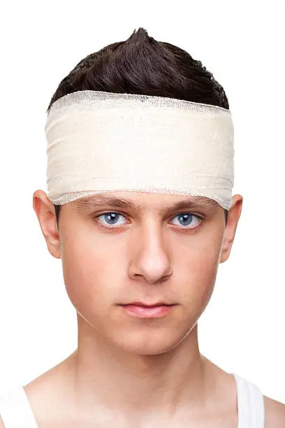 Teen with bandage