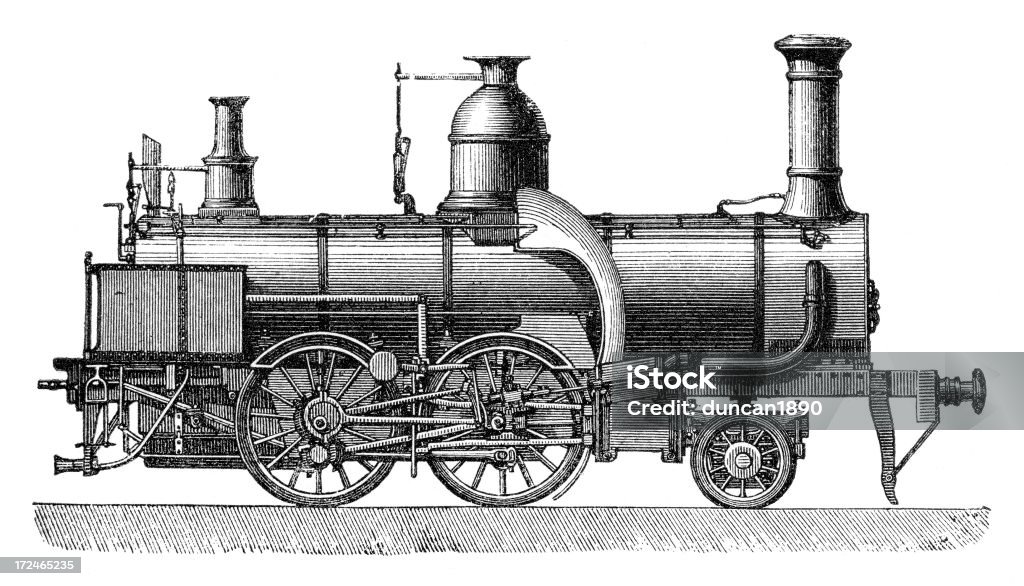 Gebirgs locomotiva - Ilustração de Antigo royalty-free