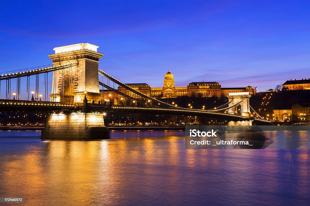 Будапешт Город - Стоковые фото Light Trail роялти-фри