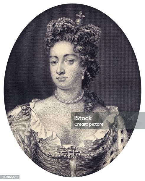 퀸 Anne Of Great Britain 한 사람에 대한 스톡 벡터 아트 및 기타 이미지 - 한 사람, 목걸이, 미술 초상화