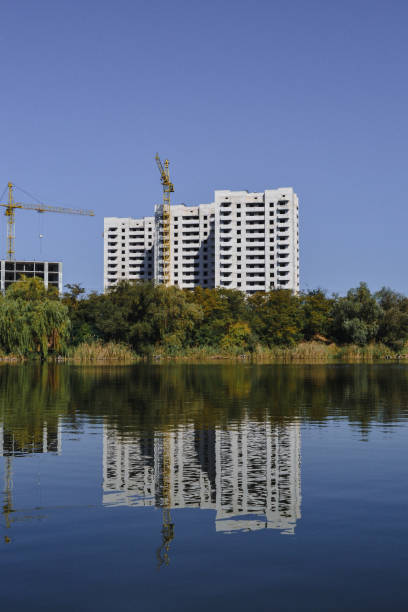 istock view from the lake to the construction site 1724657476