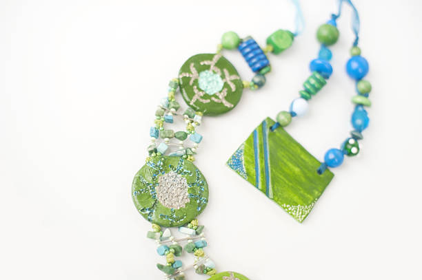 istock Green Handmade Necklace and Bracelet 172465774