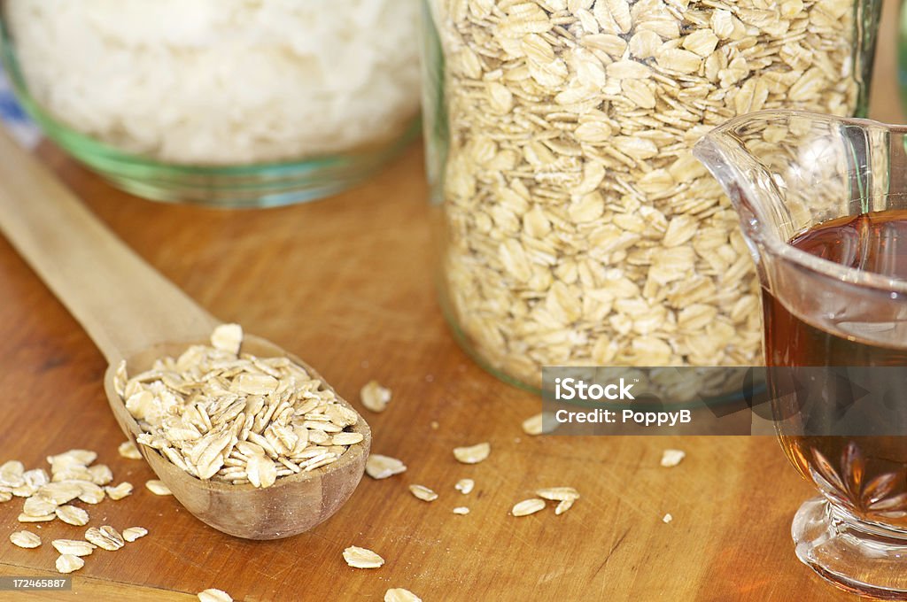 Ingredientes crus Cereal de Granola caseira - Foto de stock de Alimentação Saudável royalty-free
