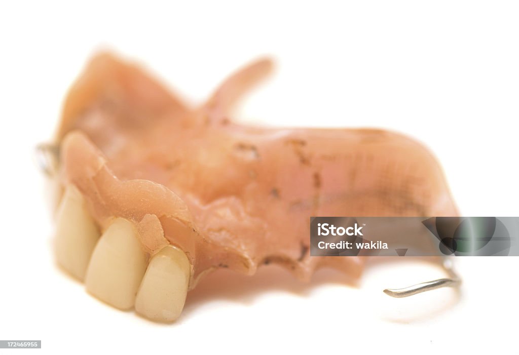 Verwendet Zahnersatz, isoliert auf weiss - Lizenzfrei Künstliches Gebiss Stock-Foto