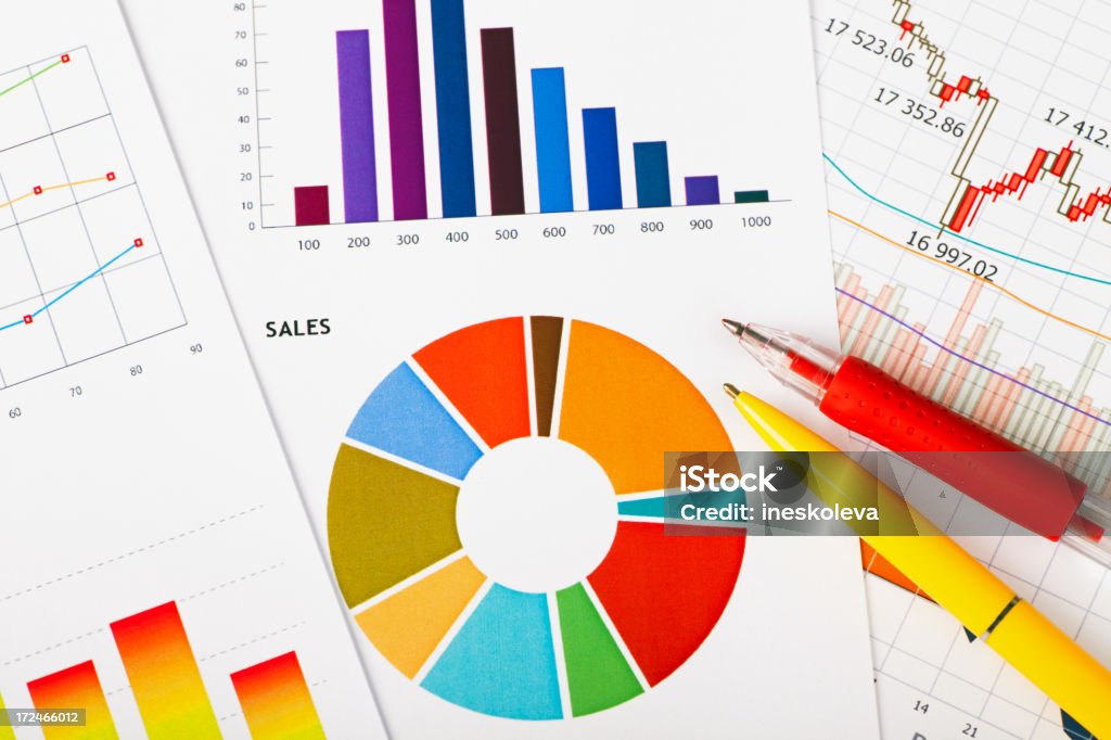 Grafiken und Diagrammen - Lizenzfrei Analysieren Stock-Foto