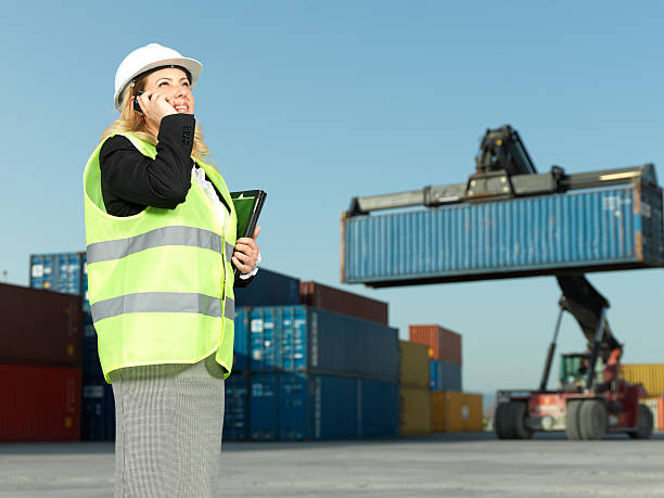 istock Businesswoman in Container Park 172466062