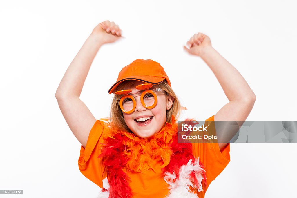 Feliz orange ventilador - Foto de stock de Fútbol libre de derechos