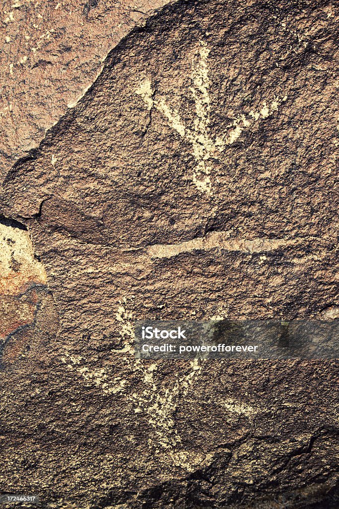 Bird Footprints Pictograph-Three Rivers Petroglyph-Website - Lizenzfrei Alt Stock-Foto