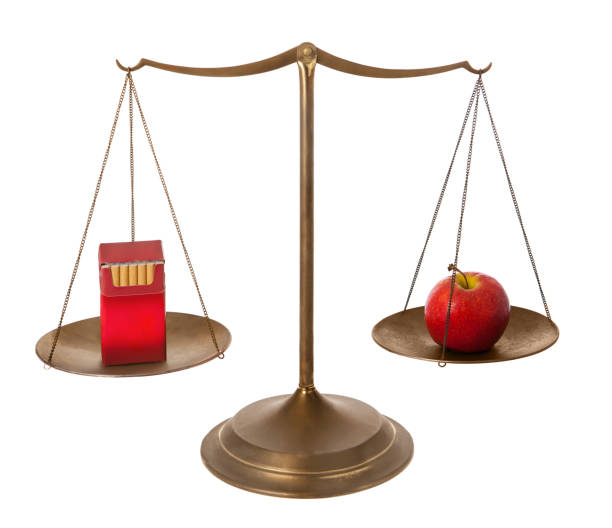 istock good vs bad health choice 172466543