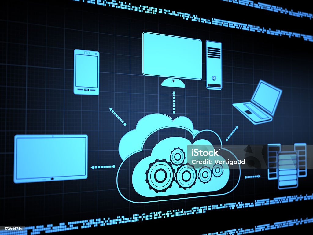 Computación en nube digital - Foto de stock de Azul libre de derechos