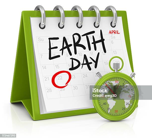 Calendar Earth Day Stock Photo - Download Image Now - Earth Day, April, Globe - Navigational Equipment