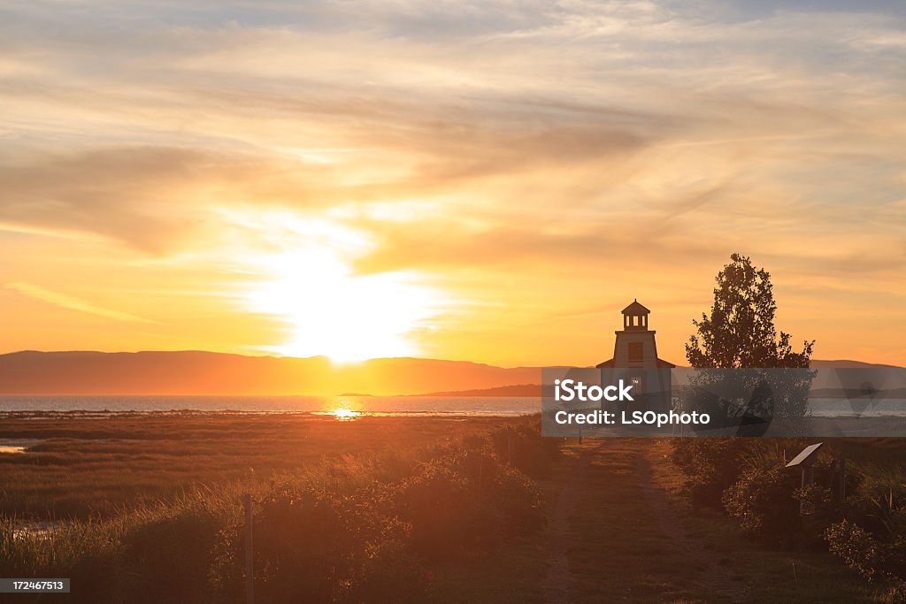 Wunderschönen Sonnenuntergang Lighthouse - Lizenzfrei Atlantik Stock-Foto