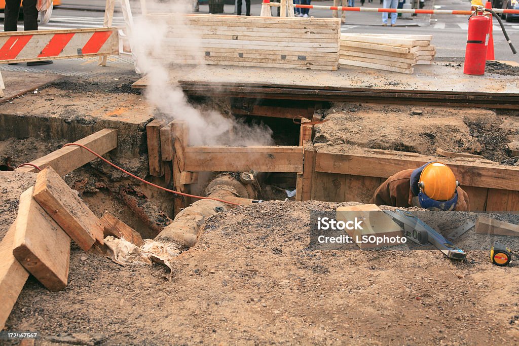 New York Arbeiter auf die Straße Pipe - Lizenzfrei New York City Stock-Foto