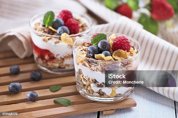Parfait With Yogurtstrawberry Saucegranola And Fresh Fruits Stock Photo - Download Image Now