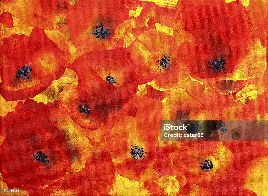 抽象 Poppies 芸術絵画 - ケシのロイヤリティフリーストックイラストレーション