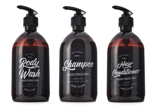 Plastic brown bottle with dispenser pumps