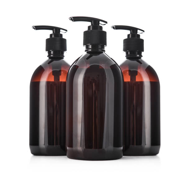 istock Plastic brown bottles with dispenser pumps 1724685536