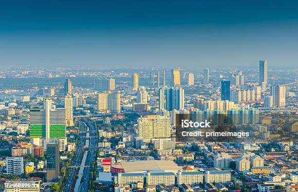 Vista Panoramica Del Paesaggio Urbano Di Bangkok Tailandia - Fotografie stock e altre immagini di Affari