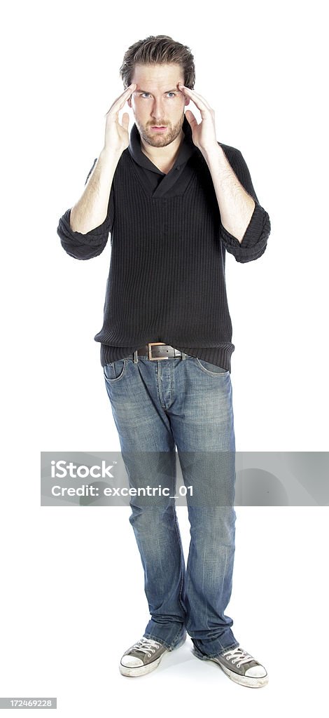 Attractive man wearing casual clothes isolated on a white background 30-39 Years Stock Photo