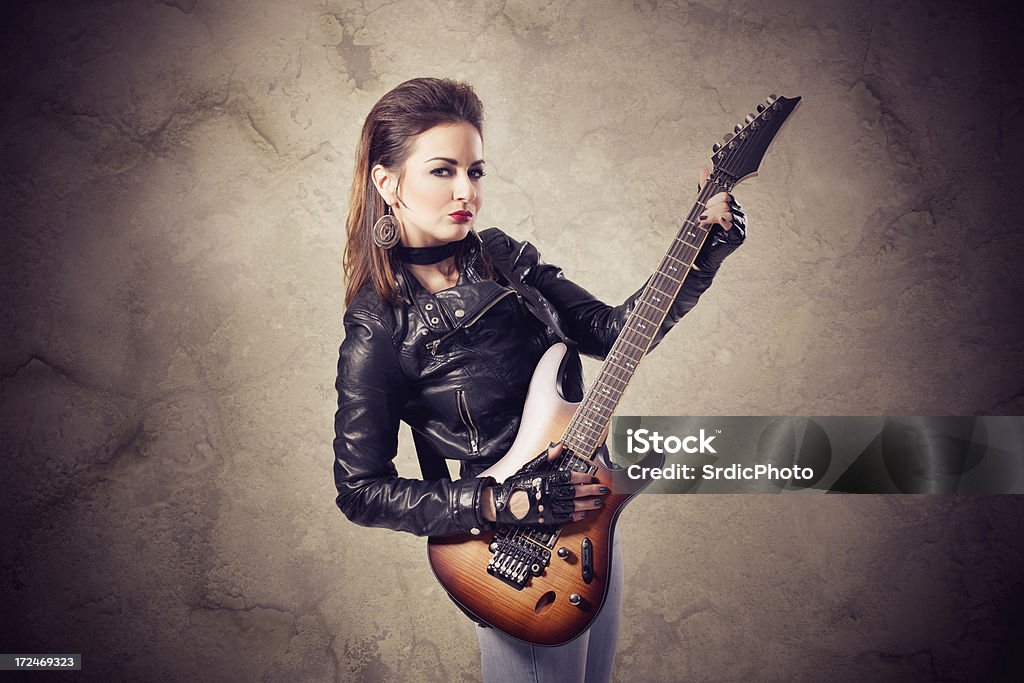 Fêmea Guitarrista - Royalty-free Brincar Foto de stock