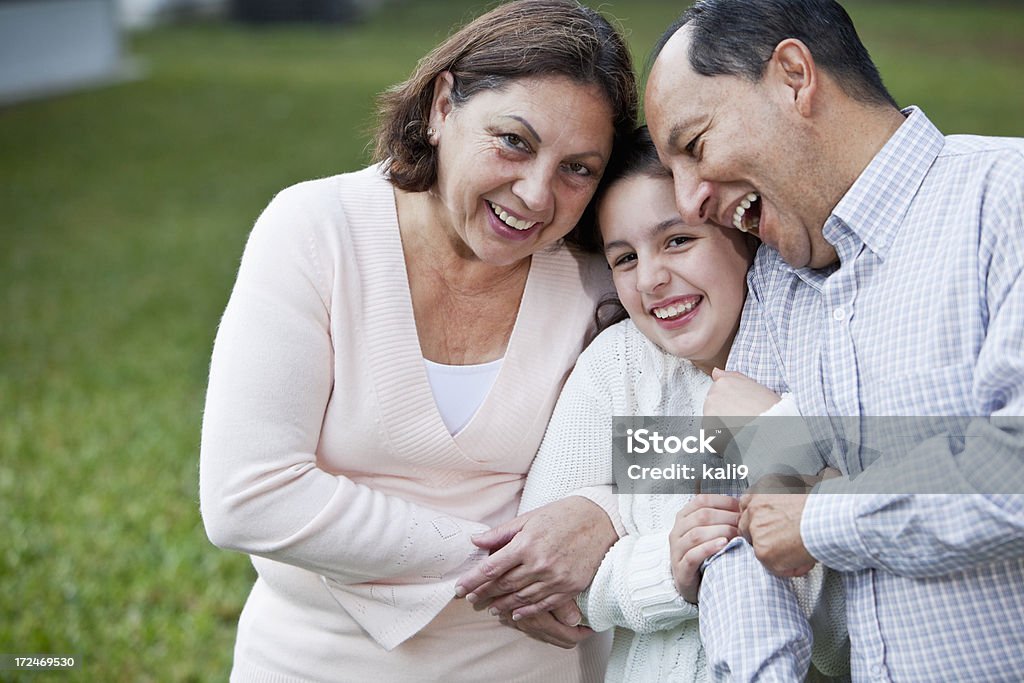 Ragazza con nonni - Foto stock royalty-free di 10-11 anni